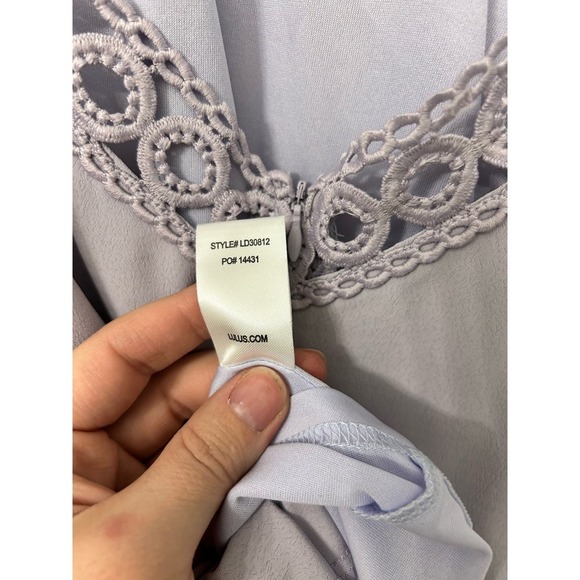 Lulus Any Sway Shape or Form Purple Lace Halter Dress Size Small Boho Festival - Picture 6 of 16